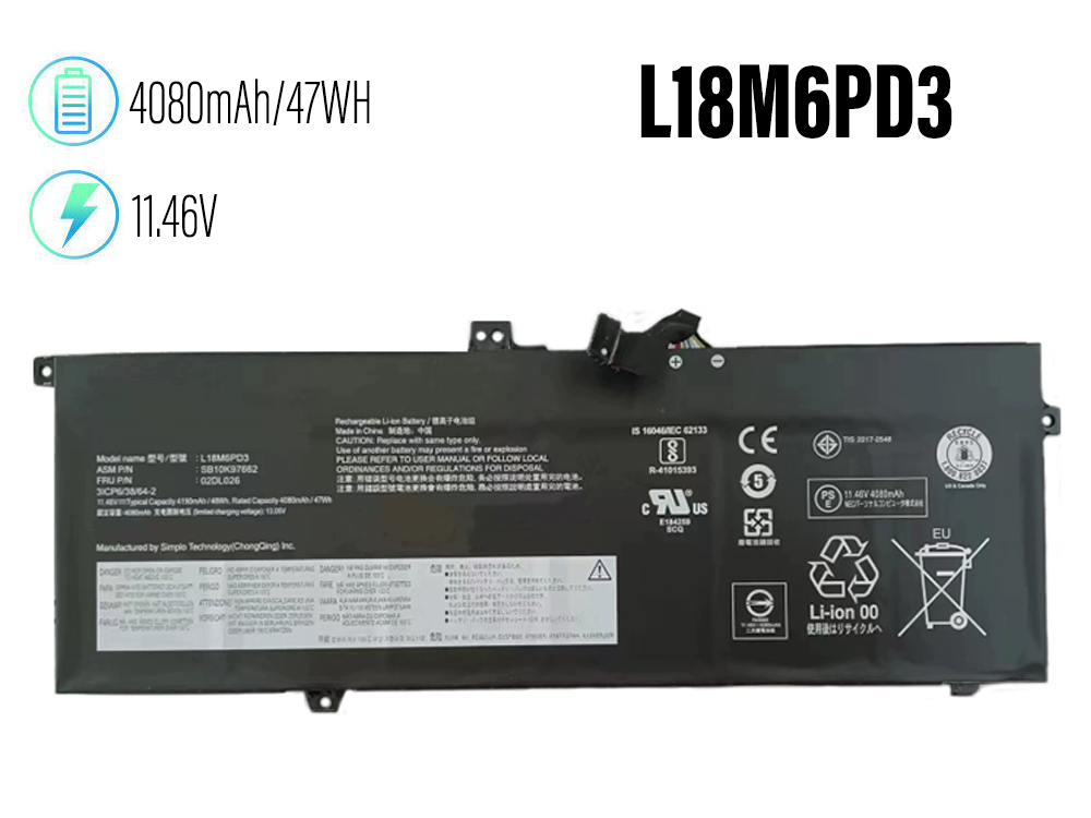 LENOVO L18M6PD3 accu